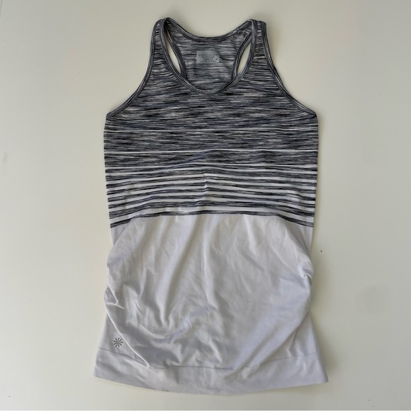 Athleta Women's Black White Static Finish Fast Running Racerback Tank Top MEDIUM - Picture 2 of 9